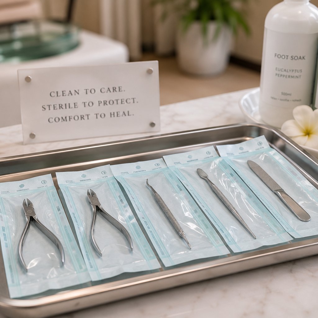 Sterile, single-use foot care tools